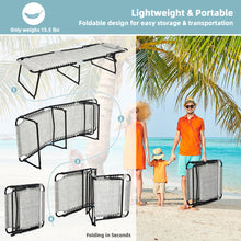 Load image into Gallery viewer, Gymax Folding Reclining Lounge Chaise 4-Position Backrest Portable Beach Chair Grey