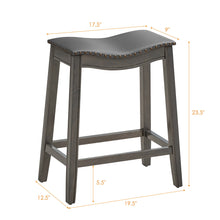 Load image into Gallery viewer, Gymax Set of 2 Saddle Bar Stools Counter Height Kitchen Chairs w/ Rubber Wood Legs