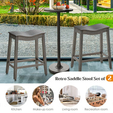 Load image into Gallery viewer, Gymax Set of 2 Saddle Bar Stools Counter Height Kitchen Chairs w/ Rubber Wood Legs