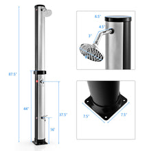 Load image into Gallery viewer, Gymax 7.2 ft 10 Gallon 2-Section Outdoor Solar-Heated Shower w/ Free-Rotating Shower Head