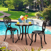 Load image into Gallery viewer, Gymax 3PCS Cast Aluminum Patio Bistro Set Outdoor Table & Chairs Furniture Set