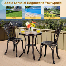 Load image into Gallery viewer, Gymax 3PCS Cast Aluminum Patio Bistro Set Outdoor Table & Chairs Furniture Set