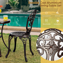 Load image into Gallery viewer, Gymax 3PCS Cast Aluminum Patio Bistro Set Outdoor Table & Chairs Furniture Set