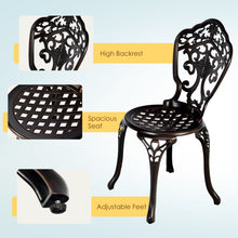 Load image into Gallery viewer, Gymax 3PCS Cast Aluminum Patio Bistro Set Outdoor Table & Chairs Furniture Set
