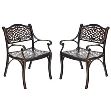 Load image into Gallery viewer, Gymax Set of 2 Outdoor Dining Chairs Cast Aluminum Patio Bistro Chairs Armchairs