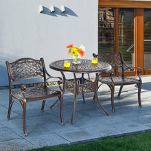 Load image into Gallery viewer, Gymax Set of 4 Outdoor Dining Chairs Cast Aluminum Patio Bistro Chairs Armchairs