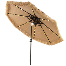 Load image into Gallery viewer, Gymax 9 ft Solar Powered Thatched Tiki Patio Umbrella Beach 2 Tier Hawaiian Crank
