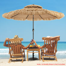 Load image into Gallery viewer, Gymax 9 ft Solar Powered Thatched Tiki Patio Umbrella Beach 2 Tier Hawaiian Crank