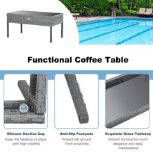 Load image into Gallery viewer, Gymax 4PCS Rattan Patio Furniture Set Outdoor Wicker Conversation Set w/ Cushions