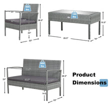 Load image into Gallery viewer, Gymax 8PCS Rattan Patio Furniture Set Outdoor Wicker Conversation Set w/ Cushions
