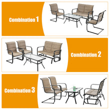 Load image into Gallery viewer, Gymax 4PCS Patio Conversation Set Cotton Padded Furniture Set w/ Swing Glider Loveseat