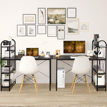 Load image into Gallery viewer, Gymax Reversible Computer Desk Study Workstation Home Office 4-tier Bookshelf