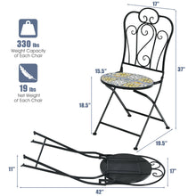 Load image into Gallery viewer, Gymax Set of 2 Folding Bistro Chairs Mosaic Patio Chairs Outdoor Dining Chairs