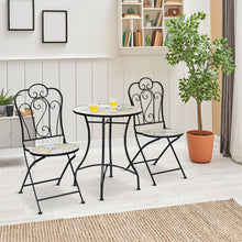 Load image into Gallery viewer, Gymax Set of 2 Folding Bistro Chairs Mosaic Patio Chairs Outdoor Dining Chairs