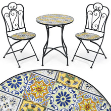 Load image into Gallery viewer, Gymax Set of 2 Folding Bistro Chairs Mosaic Patio Chairs Outdoor Dining Chairs