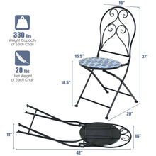 Load image into Gallery viewer, Gymax Set of 2 Folding Patio Bistro Chairs Mosaic Chairs Outdoor Dining Chairs