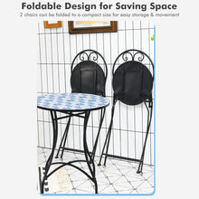 Load image into Gallery viewer, Gymax Set of 2 Folding Patio Bistro Chairs Mosaic Chairs Outdoor Dining Chairs