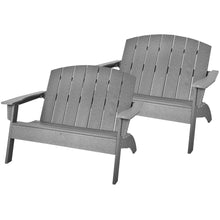 Load image into Gallery viewer, Gymax Set of 2 Adirondack Chair Patio HDPE Adirondack Loveseat Bench Weather Resistant