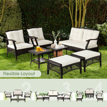 Load image into Gallery viewer, Gymax 7PCS Rattan Patio Conversation Sofa Furniture Set w/ Cushions & Waterproof Cover