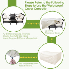 Load image into Gallery viewer, Gymax 7PCS Rattan Patio Conversation Sofa Furniture Set w/ Cushions & Waterproof Cover