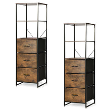 Load image into Gallery viewer, Gymax 2PCS Industrial 3-tier Bookshelf 3 Drawers Dresser for Study Bedroom Living Room