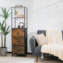 Load image into Gallery viewer, Gymax 2PCS Industrial 3-tier Bookshelf 3 Drawers Dresser for Study Bedroom Living Room