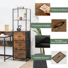 Load image into Gallery viewer, Gymax 2PCS Industrial 3-tier Bookshelf 3 Drawers Dresser for Study Bedroom Living Room