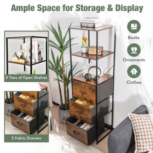 Load image into Gallery viewer, Gymax 2PCS Industrial 3-tier Bookshelf 3 Drawers Dresser for Study Bedroom Living Room