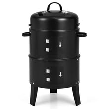 Load image into Gallery viewer, Gymax 3 in 1 Vertical Charcoal BBQ Smoker Grill Separable w/ Built-in Thermometer