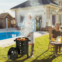 Load image into Gallery viewer, Gymax 3 in 1 Vertical Charcoal BBQ Smoker Grill Separable w/ Built-in Thermometer