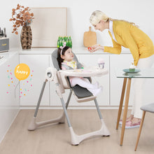 Load image into Gallery viewer, Gymax Baby High Chair Folding Baby Dining Chair w/ Adjustable Height & Footrest Gray