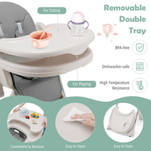 Load image into Gallery viewer, Gymax Baby High Chair Folding Baby Dining Chair w/ Adjustable Height & Footrest Gray