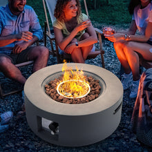 Load image into Gallery viewer, Gymax 27.5'' Outdoor Propane Gas Fire Pit Round Heater 40,000 BTUs w/Lava Rocks Cover