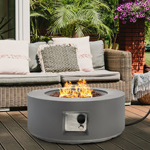 Load image into Gallery viewer, Gymax 27.5'' Outdoor Propane Gas Fire Pit Round Heater 40,000 BTUs w/Lava Rocks Cover