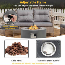 Load image into Gallery viewer, Gymax 27.5'' Outdoor Propane Gas Fire Pit Round Heater 40,000 BTUs w/Lava Rocks Cover