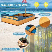 Load image into Gallery viewer, Gymax Kids Pirate Boat Wood Sandbox w/ Storage Box & Non-Woven Fabric Liner
