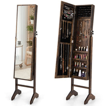 Load image into Gallery viewer, Gymax Standing Jewelry Cabinet Armoire Full Length Mirror Lockable