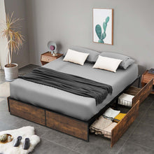 Load image into Gallery viewer, Gymax Full Industrial Platform Bed Frame with 4 Drawers Storage Mattress Foundation