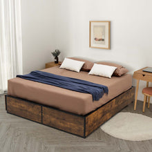 Load image into Gallery viewer, Gymax Full Industrial Platform Bed Frame with 4 Drawers Storage Mattress Foundation