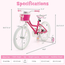 Load image into Gallery viewer, Gymax Kids Bicycle 18'' Toddler & Kids Bike w/Training Wheels for 6-8 Year Old Kids