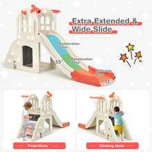 Load image into Gallery viewer, Gymax Outdoor Play house and Slide Set for Kids w/ 7 PCS Toy Set & Waterproof Cover Pink