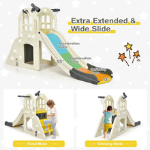 Load image into Gallery viewer, Gymax Outdoor Play house and Slide Set for Kids w/ 7 PCS Toy Set & Waterproof Cover Yellow
