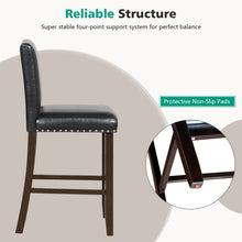 Load image into Gallery viewer, Gymax Set of 4 Bar Stools PVC Leather Counter Height Chairs for Kitchen Island Black