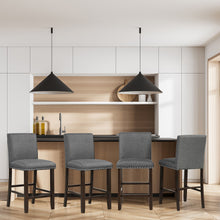 Load image into Gallery viewer, Gymax Set of 4 Bar Stools Linen Fabric Counter Height Chairs for Kitchen Island Grey