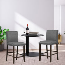Load image into Gallery viewer, Gymax Set of 4 Bar Stools Linen Fabric Counter Height Chairs for Kitchen Island Grey
