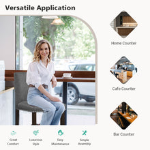 Load image into Gallery viewer, Gymax Set of 4 Bar Stools Linen Fabric Counter Height Chairs for Kitchen Island Grey