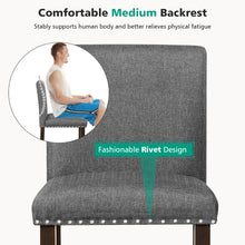 Load image into Gallery viewer, Gymax Set of 4 Bar Stools Linen Fabric Counter Height Chairs for Kitchen Island Grey