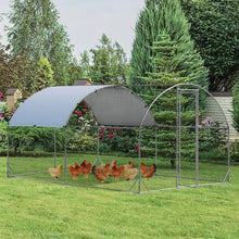 Load image into Gallery viewer, Gymax Large Metal Chicken Coop Outdoor Galvanized Dome Cage w/ Cover 9 ft x 12.5 ft