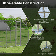 Load image into Gallery viewer, Gymax Large Metal Chicken Coop Outdoor Galvanized Dome Cage w/ Cover 9 ft x 12.5 ft