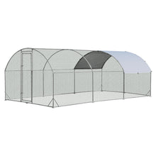 Load image into Gallery viewer, Gymax Large Metal Chicken Coop Outdoor Galvanized Dome Cage w/ Cover 9 ft x 19 ft